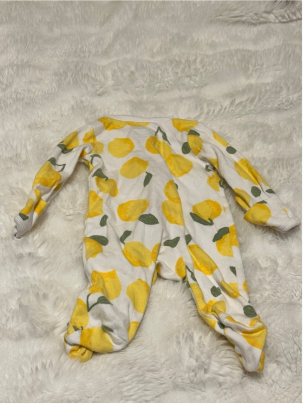 Baby Carter's Lemon Print Footie Newborn White Yellow - Picture 2 of 3